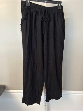 Umgee Black Drawstring Relaxed Jogger Pants